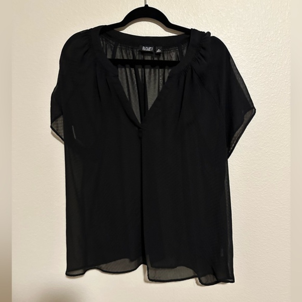 Ana Sheer Black Blouse